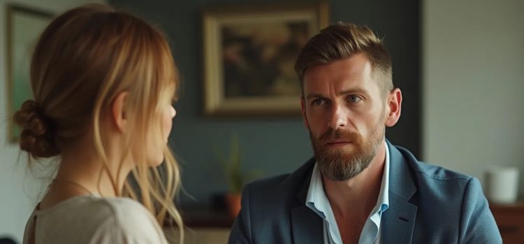 The Third Agreement: Don’t Make Assumptions A man with a serious expression looking at a women illustrates the third agreement: Don't make assumptions