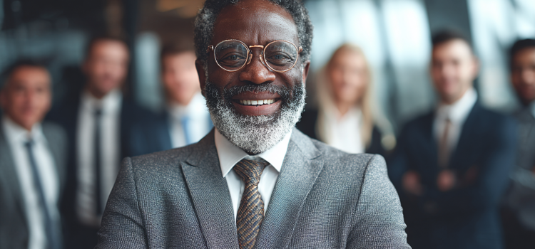 An entrepreneur modeling great leadership in front of his employees