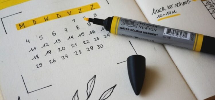 Plan Your Week: A Self-Renewal Ritual A calander in a notebook