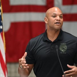 Governer Wes Moore giving a speech