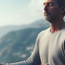 A man meditating outside as a holistic healing method.