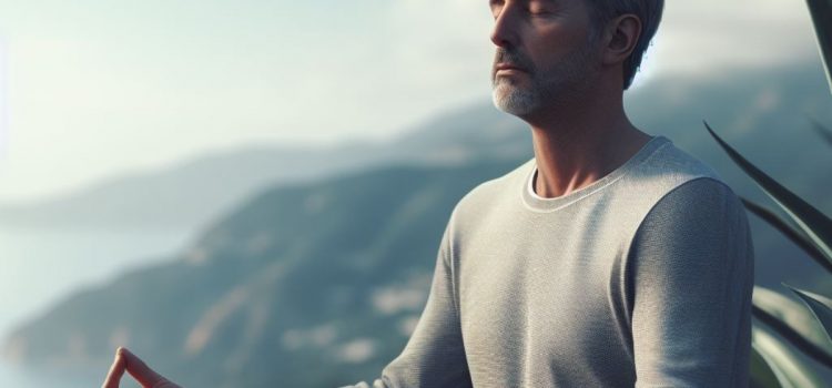 A man meditating outside as a holistic healing method.