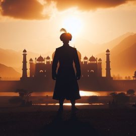 A silhouette of Prince Shah Alam in India.