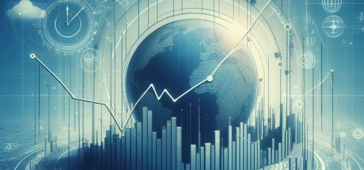 An illustrated image of the world surrounded by charts and graphs.