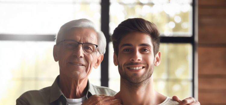 Healthy Masculinity: Learning to Be Balanced and Humble A father and adult son posing for a picture.