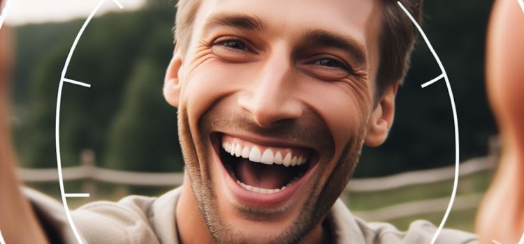 A smiling man with his hands reaching out.