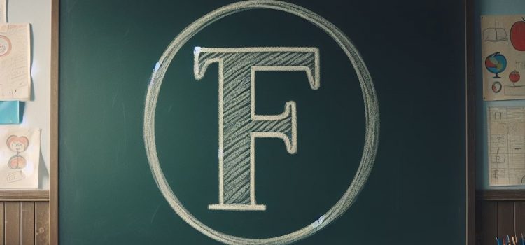 What’s Wrong With the Education System? 3 Ways It Fails A giant "F" written on a chalkboard in a classroom.