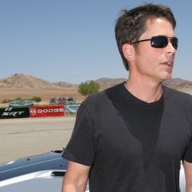 Rob Lowe on the racetrack