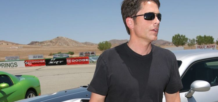 Rob Lowe on the racetrack