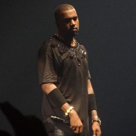 Kanye West on stage.