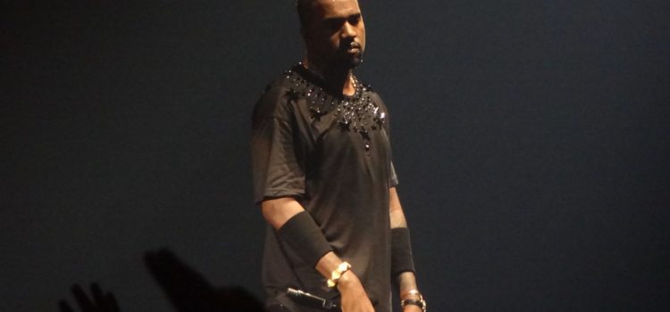 Kanye West on stage.