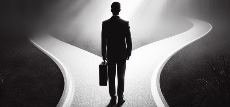 How to Make Better Decisions With 5 Effective Methods A man trying to figure out how to make better decisions when faced with two paths.
