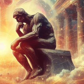 A statue of a philosophical thinker in front of an ancient building, questioning what do stoics believe.