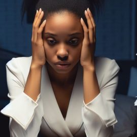 A woman holding her head next to piles of papers illustrates the 3 types of burnout and how to overcome them