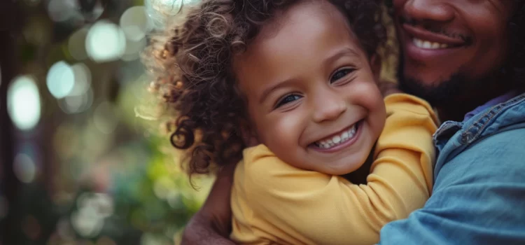How to Bond With Your Child as an Adoptive Parent A happy father and daughter are hugging, show how to bond with your child