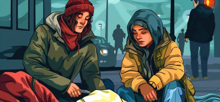 Helping the Homeless: Danielle Steel’s Story of Compassion A woman helping the homeless on the street.