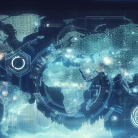 a digital world map with data displayed in graphs illustrates that war makes money