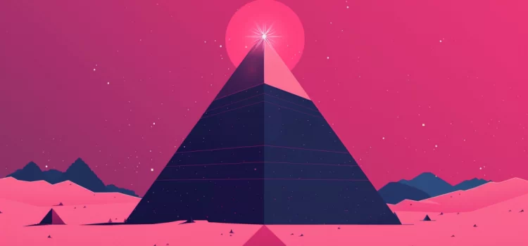 Michelle Cunningham: From Introvert to Network Marketing Pro A pyramid in a pink desert with a star shining at the point