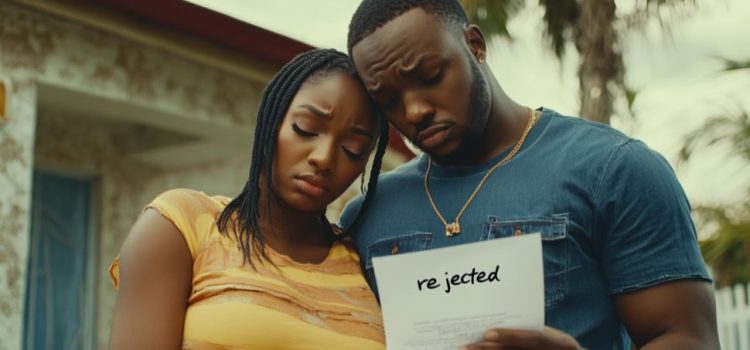 Housing Discrimination Is Still Common—Despite Being Illegal A Black couple being rejected for a house, displaying housing discrimination