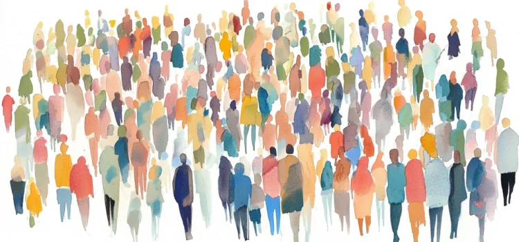 What Is a Mass Movement? Eric Hoffer Explains a drawing of people massing together into a large group illustrates the question, "What is a mass movement?"