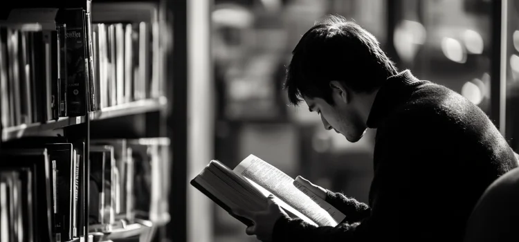 How to Lead When You’re Not in Charge: Book Overview A man reading a book in a library