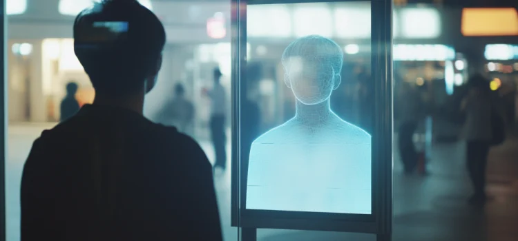 Anatta in Buddhism: The View of the Self in Eastern Thought a man looking into a mirror with an undefined reflection illustrates the concept of anatta in Buddhism
