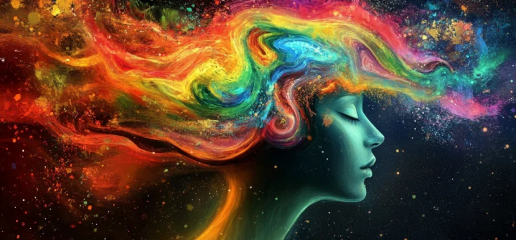 Where Does Creativity Come From? Rick Rubin’s Answer A profile of a person's head with the universe in the background, colors are flowing through the head to signify where creativity comes from.