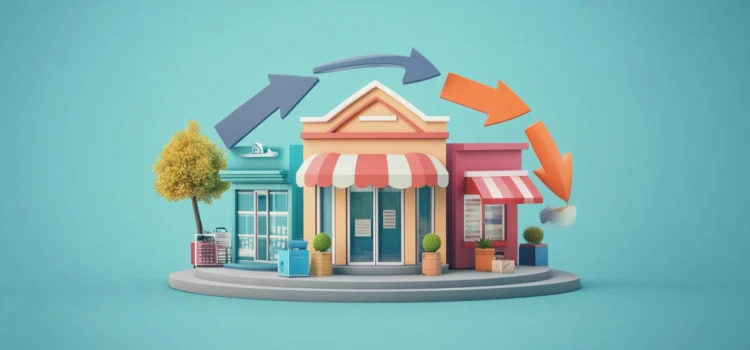 The Impact of Change on Business: From Markets to People Arrows over a small business showing the impact of change on business