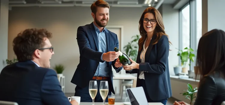 When Is a Startup No Longer a Startup? 3 Signs You’ve Arrived When is a startup no longer a startup? A professional team in an open office celebrates with champagne