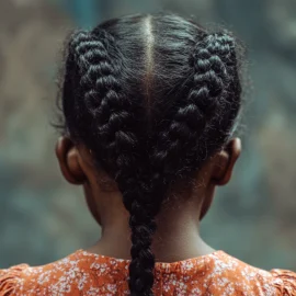A young girl with shame feeling childhood shame