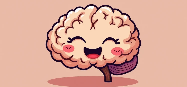 How Meditation Changes the Brain: 5 Effects We Know About A cartoon of a cute and happy brain with closed eyes illustrates how meditation changes the brain
