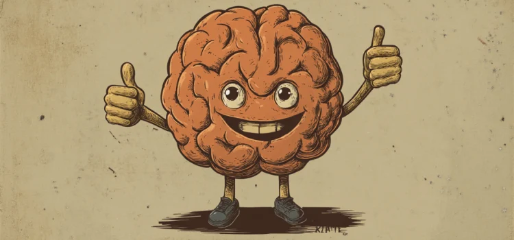 How to Take Care of Your Mind: 2 Mental Health Tools A smiling brain giving a thumbs up because someone knows how to take care of their mind