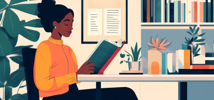 Bringing Out the Best in People: Book Overview & Takeaways A manager reading a book in her office