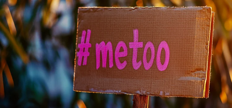 When Did the “Me Too” Movement Become Popular? A cardboard sign that says "#metoo" in pink letters, showing when the me too movement became popular