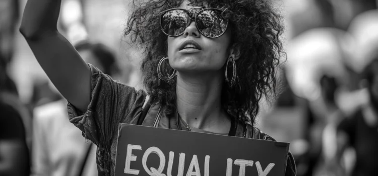 How to Use Anger as Motivation: Tarana Burke’s Fuel for Activism A woman holding an equality sign, using anger as motivation at a protest