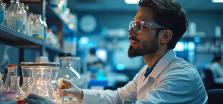 What Is Slow Productivity? Cal Newport on Sustainable Work What is slow productivity? A bearded male scientist wearing a lab coat and working in a lab illustrates the concept