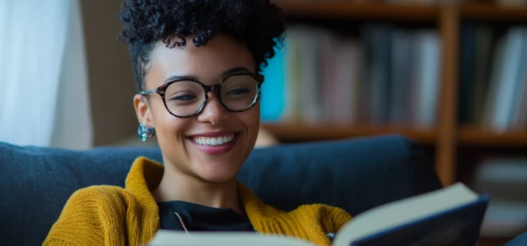 The 4 Best Be Useful Quotes by Arnold Schwarzenegger A woman smiling while reading a book
