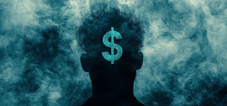 The Key to a Successful Mindset: Studying Victorious People A silhouette of a man's head with a successful mindset, represented by a dollar sign against blue and black smoke