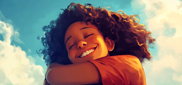 Why Self-Acceptance Is Important (Phil Stutz & Barry Michels) A woman hugging herself, embracing why self-acceptance is important