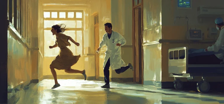 How to Help Patients Out of Illness Denial and Rejection A patient running away from a doctor in illness denial