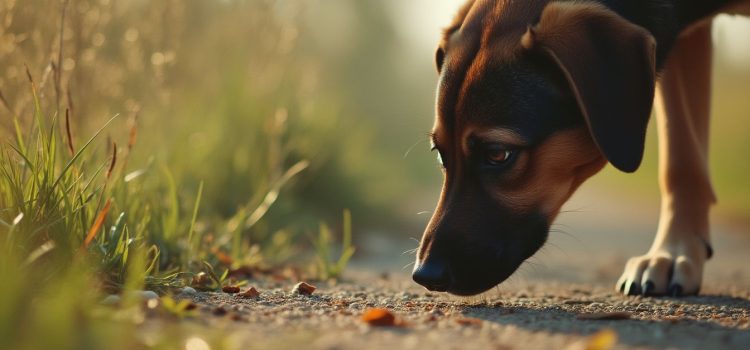 The Amazing Sense of Smell in Animals: What Humans Can’t Do A dog sniffing something on the ground illustrates the sense of smell in animals