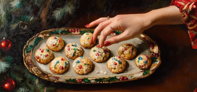 What Causes Winter Weight Gain? (+ How to Fight It) A hand reaching for holiday cookies on a platter, signifying winter weight gain