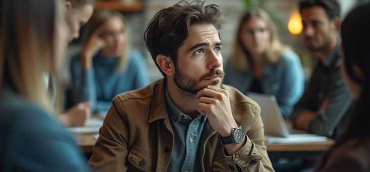 How Good Are You? Perhaps Not as Good as You Think A man thinking deeply while people around him are chatting is contemplating the question, "How good are you?"