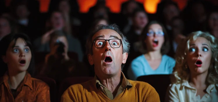 How to Build Suspense and Surprise in a Story: Methods & Tips An audience of people gasping in surprise while listening to a story be told on stage