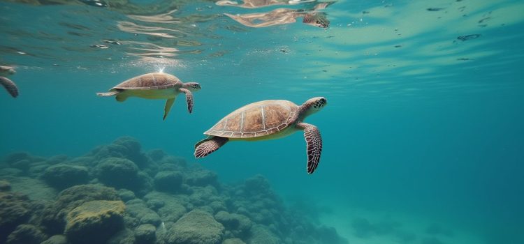 Animal Echolocation, Electrolocation, & Magnetoreception Sea turtles swimming in the ocean illustrate animal echolocation, electrolocation, and magnetoreception