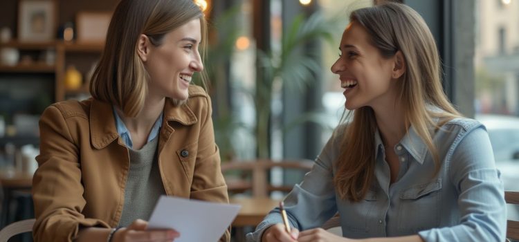 The Importance of Prospecting in Sales: Avoid an Empty Pipeline Two women (a salesperson and a prospective client) in a cafe illustrates the importance of prospecting in sales
