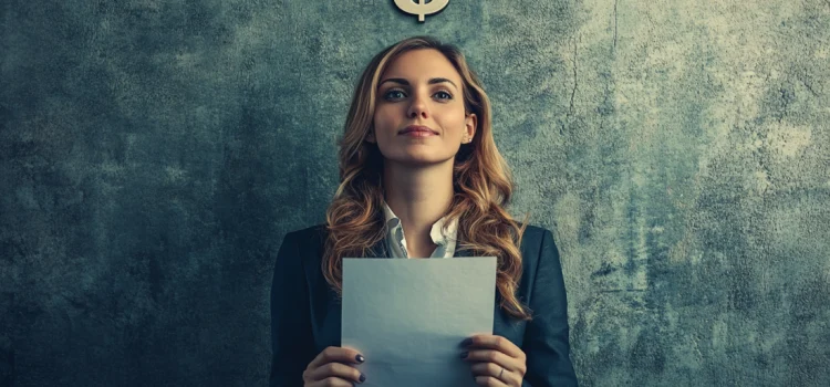 What Is a Balance Sheet for a Business? A Financial Snapshot A woman holding a sheet of paper with a dollar sign above her head, questioning "what is a balance sheet for a business"