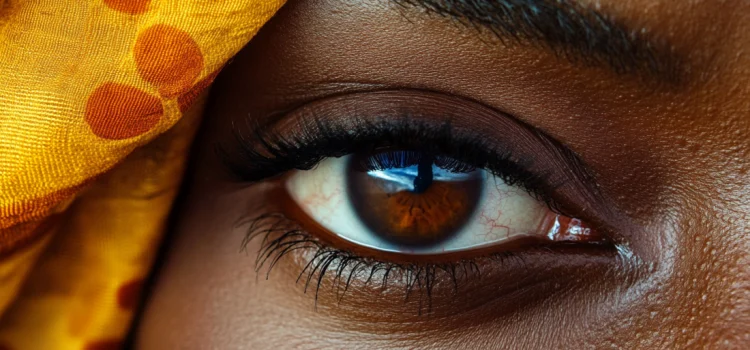 Perception in Buddhism: Why We See a False Image of the World A closeup of a person's eye symbolizing skewed perception
