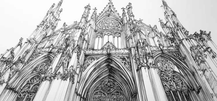 How Influences in Architecture Shape Our Society & Environment A sketch of a gothic building showing cultural influences in architecture