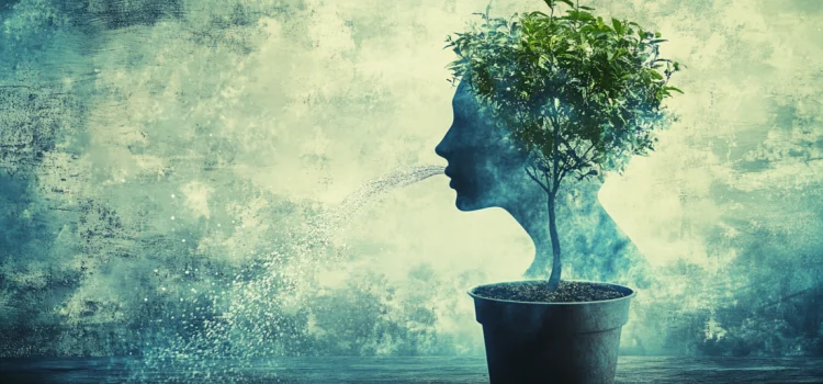 How to Grow as a Person: Top 5 Ways to Achieve 10x Growth A shadow of a figure growing as a person behind a potted tree